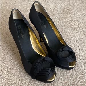 Ted baker NAIDAA satin peep toe platform pumps